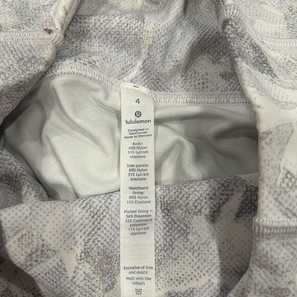 Lululemon Gray Patterned Leggings Breezy Dot Tight - Picture 3 of 7